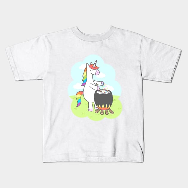 Unicorn Potion Kids T-Shirt by sombrasblancas